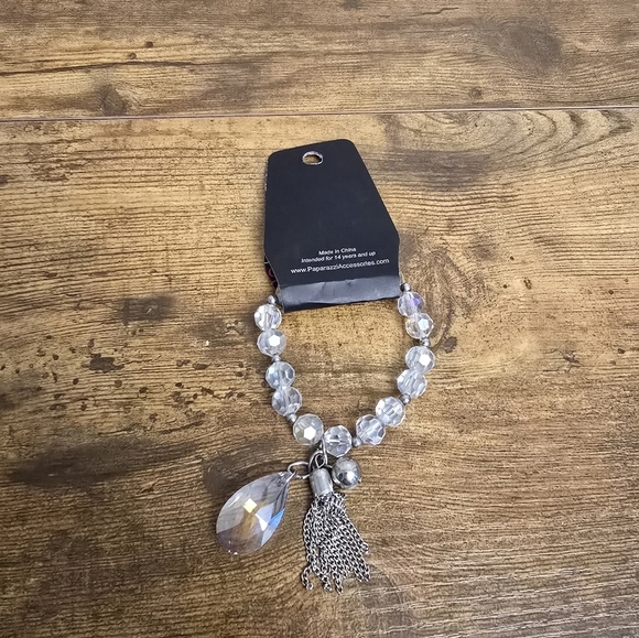 New Paparazzi Crystal Beaded Stretchy Bracelet with Tassel - Picture 3 of 5